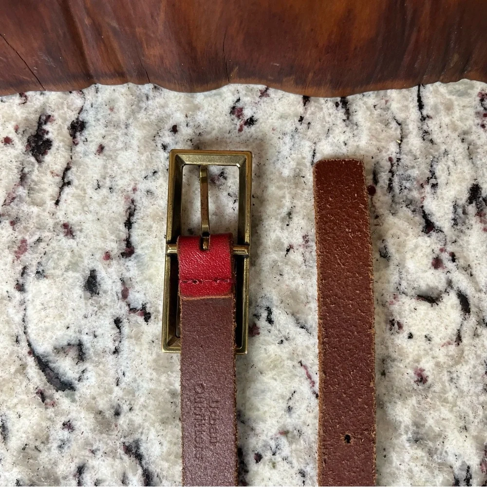 Urban Outfitters Skinny Belt with Brass Rectangle Buckle - Picture 4 of 11